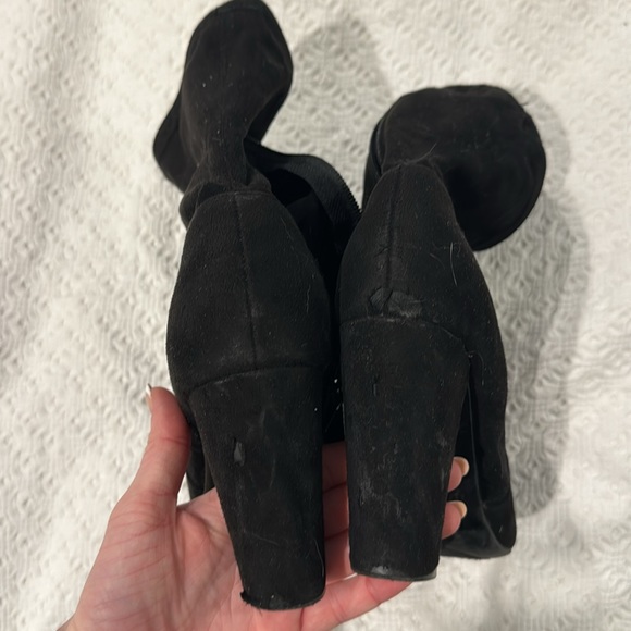 Faux suede heeled booties - Picture 3 of 5